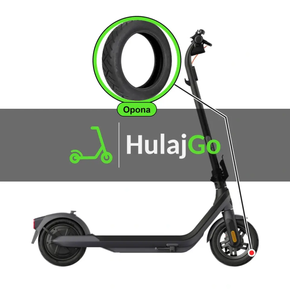 Segway E2 Pro - w powiększeniu bieżnik opony (wymiana opony)
