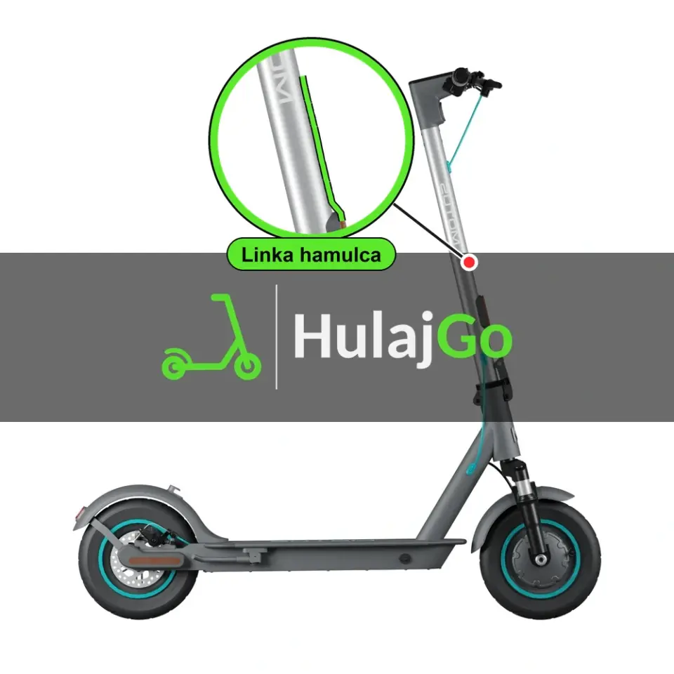 Motus Scooty 10 Lite - w powiększeniu linka hamulca (wymiana linki hamulca)
