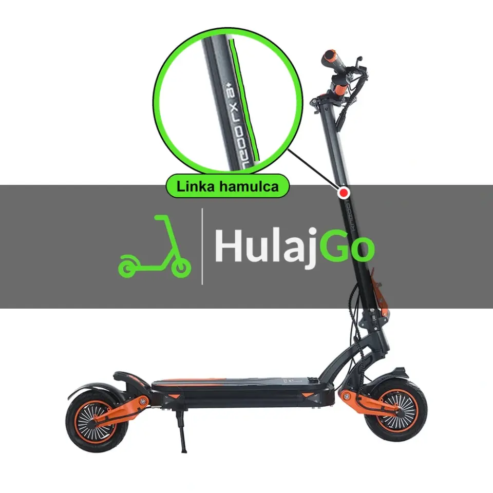 Kugoo LX9+ - w powiększeniu linka hamulca (wymiana linki hamulca)