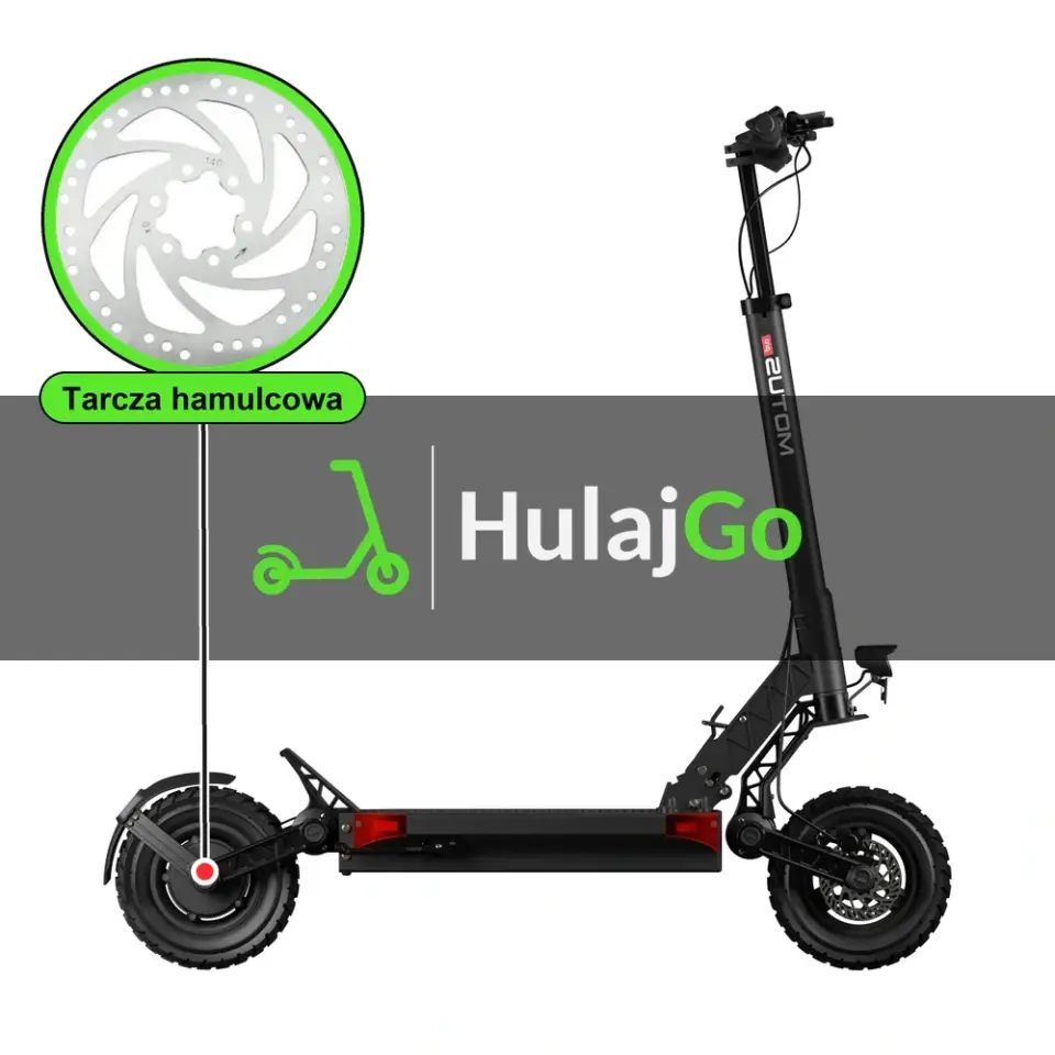 Motus Pro 10 - w powiększeniu tarcza hamulcowa (wymiana tarczy hamulcowej)
