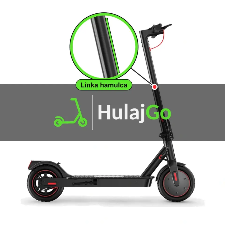 iScooter i8 - w powiększeniu linka hamulca (wymiana linki hamulca)
