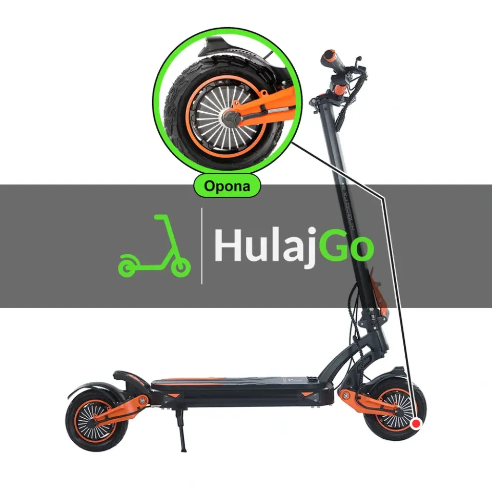 Kugoo LX9+ - w powiększeniu bieżnik opony (wymiana opony)