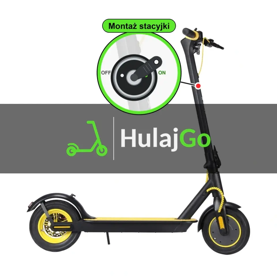 X-Rider M10 Light+ - w powiększeniu stacyjka z kluczykiem na kolumnie kierownicy (montaż stacyjki)
