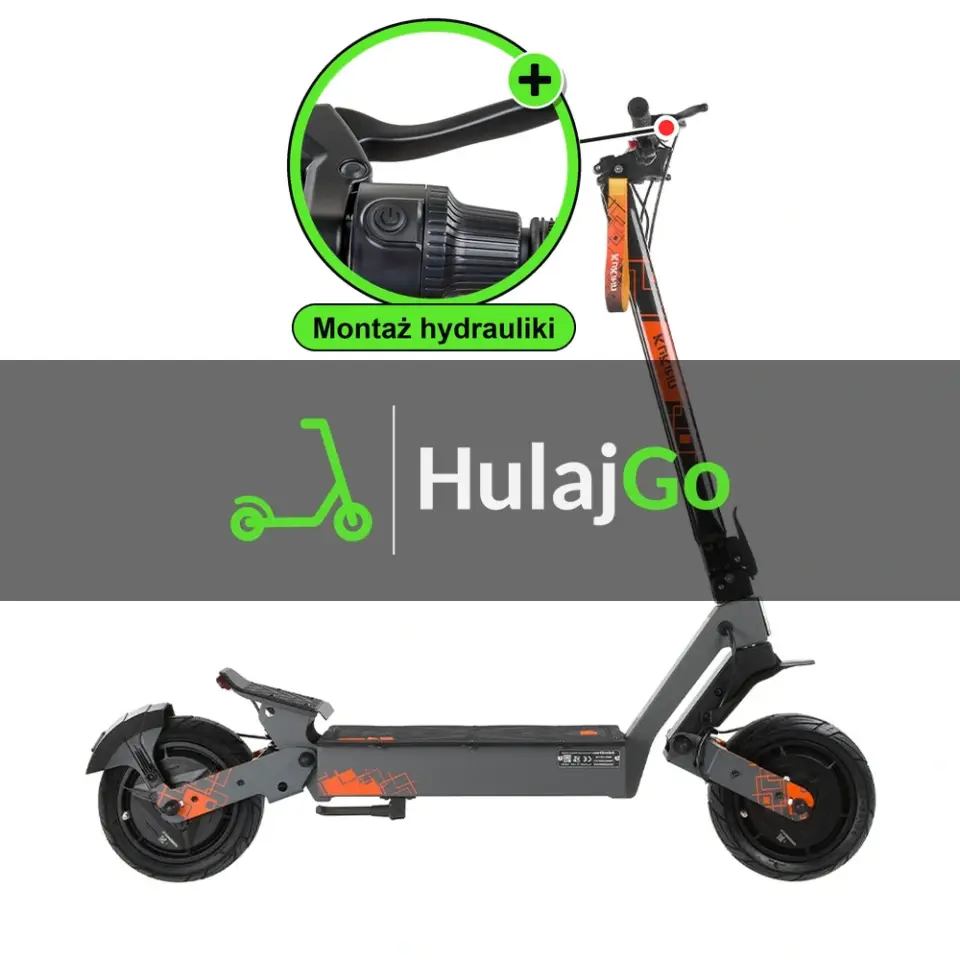 Kukirin G4 Ultra - w powiększeniu klamka hamulca (montaż hamulców hydraulicznych)