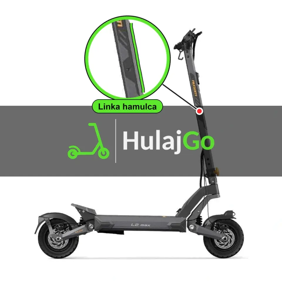 Ausom L2 Max Dual Motor - w powiększeniu linka hamulca (wymiana linki hamulca)
