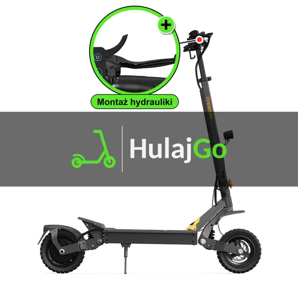 Ausom L1 - w powiększeniu klamka hamulca (montaż hamulców hydraulicznych)
