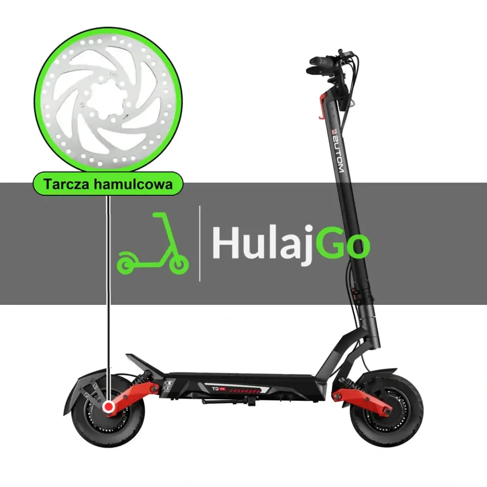 Motus Pro 10 GT - w powiększeniu tarcza hamulcowa (wymiana tarczy hamulcowej)