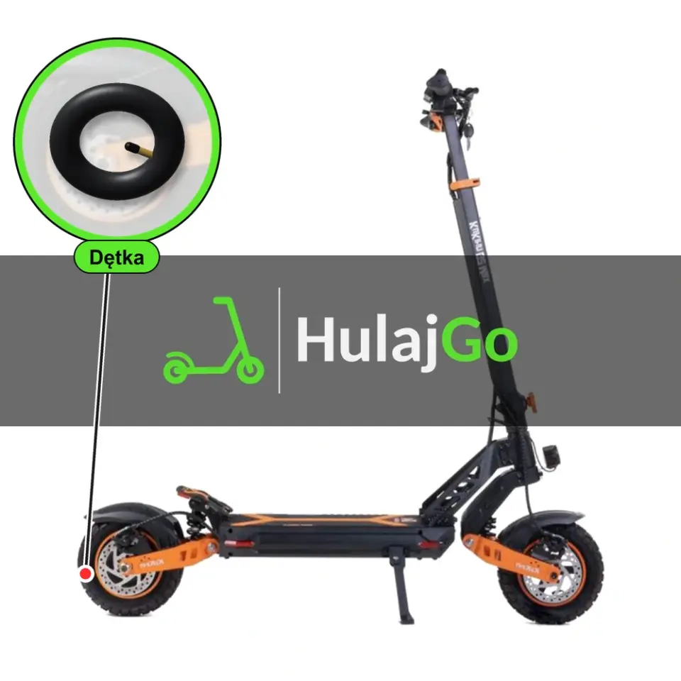Kukirin G2 Max - w powiększeniu dętka (wymiana dętki)
