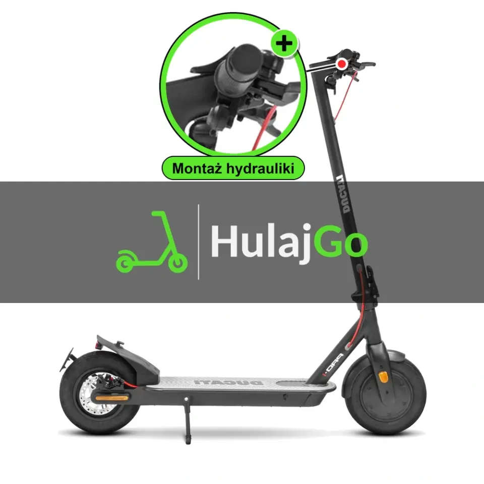 Ducati Pro-I - w powiększeniu klamka hamulca (montaż hamulców hydraulicznych)