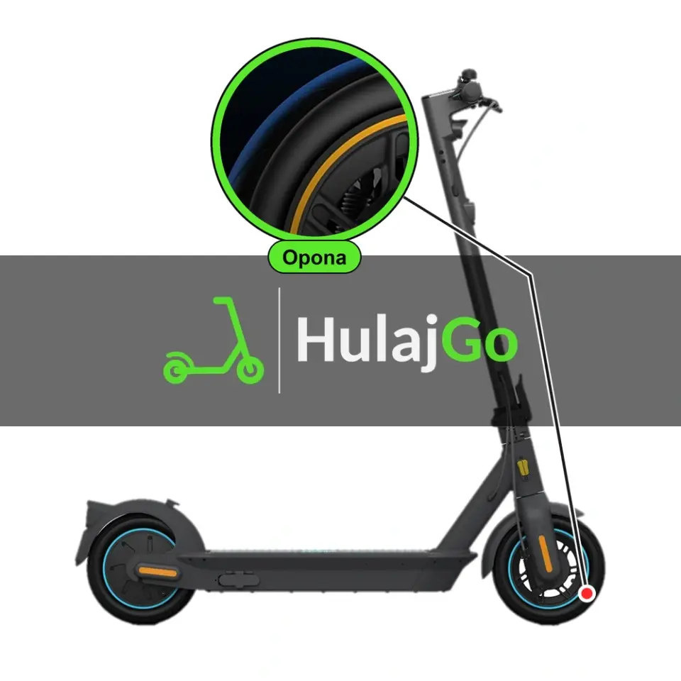 Segway Max G30 - w powiększeniu bieżnik opony (wymiana opony)