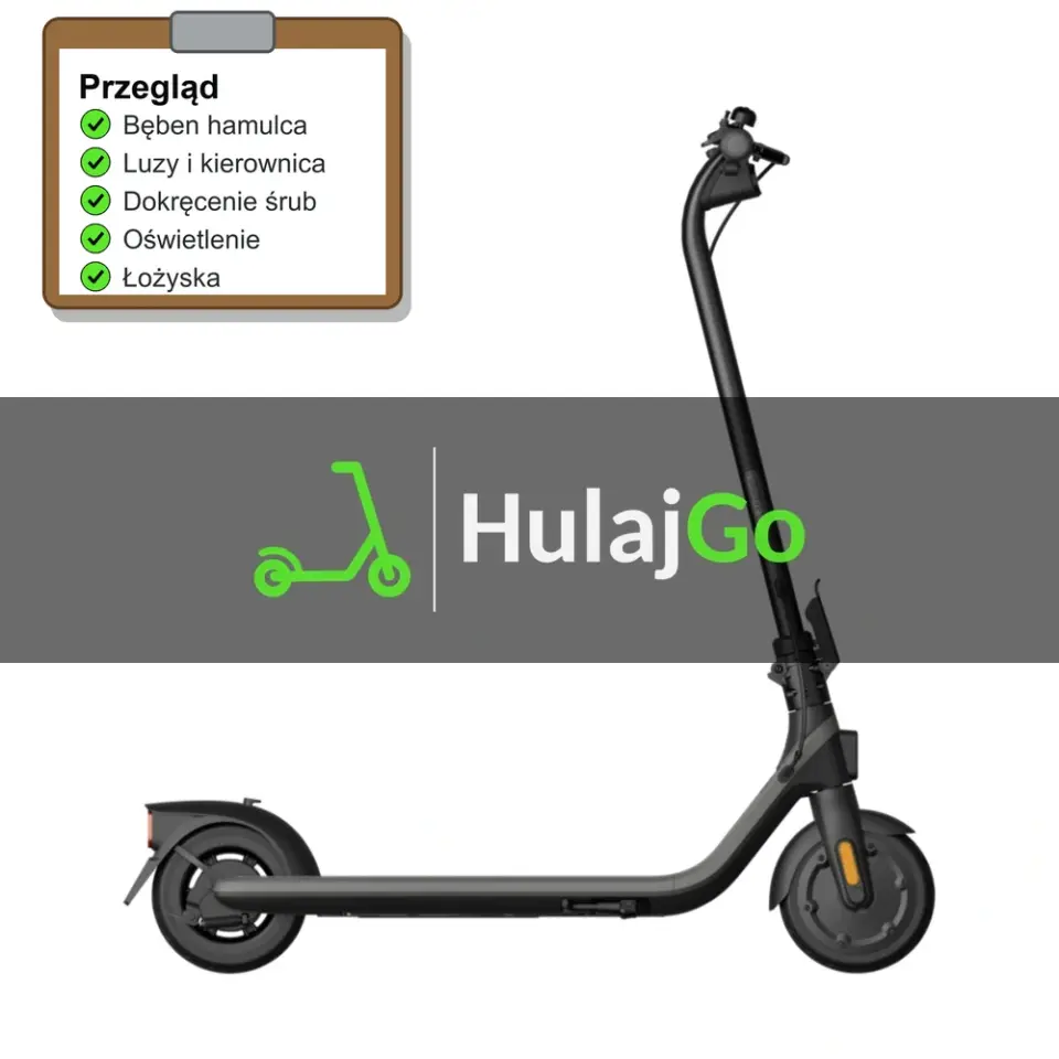 Segway E2 - lista kontrolna przeglądu z zaznaczonymi pozycjami (przegląd przed sezonem)
