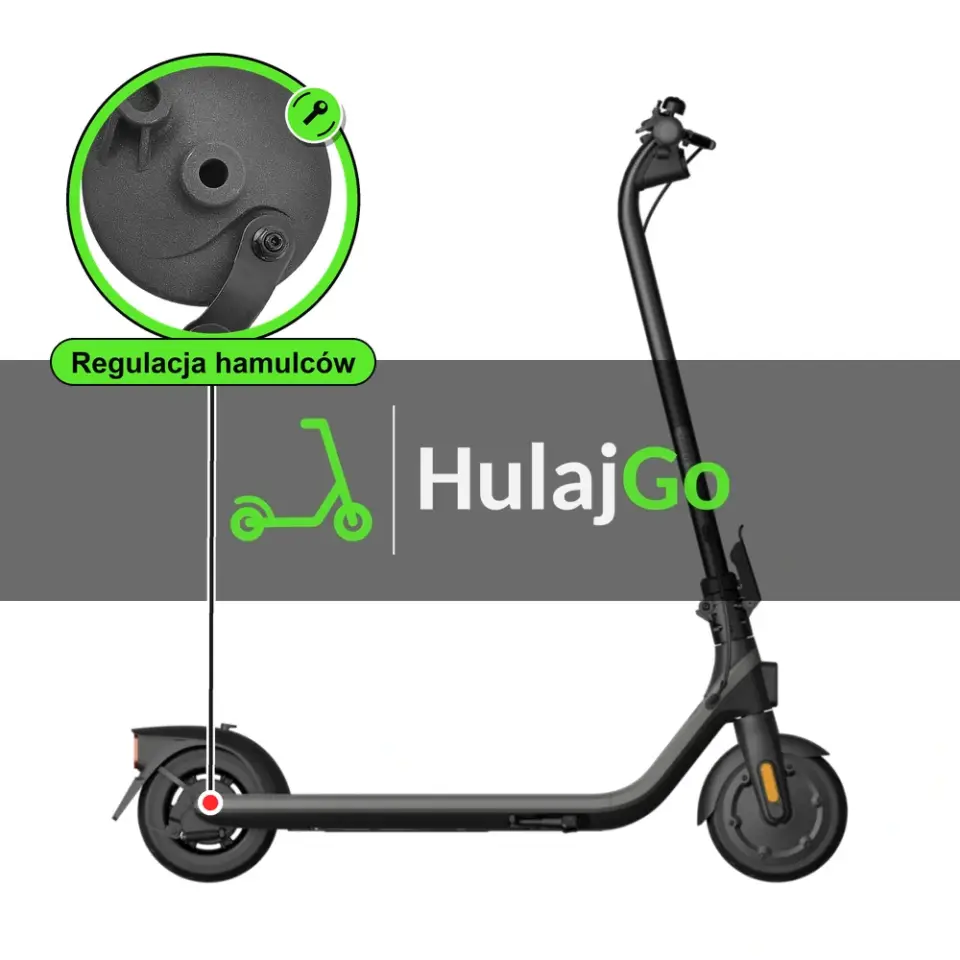 Segway E2 - w powiększeniu hamulec bębnowy (regulacja hamulców)