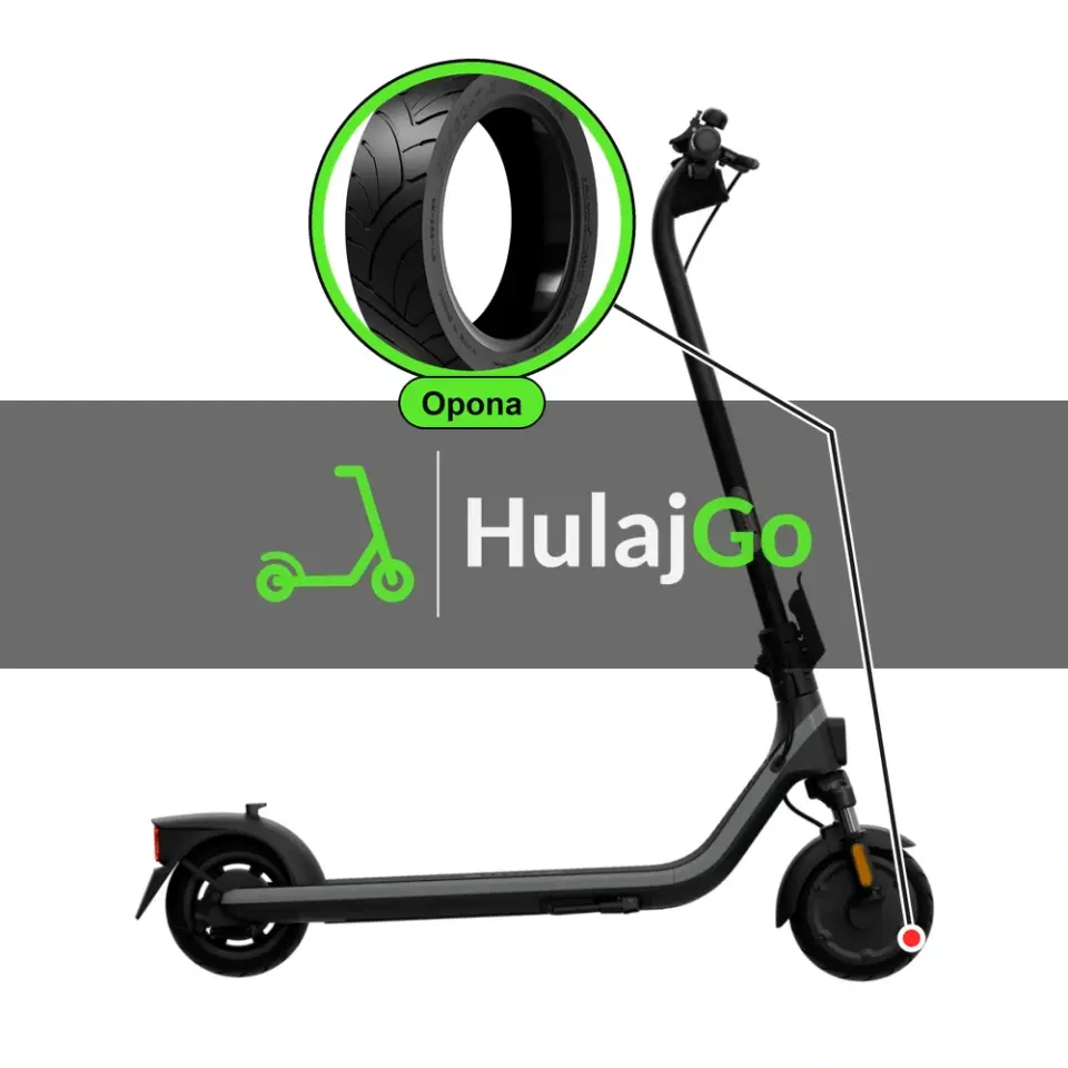 Segway E2 Plus - w powiększeniu bieżnik opony (wymiana opony)