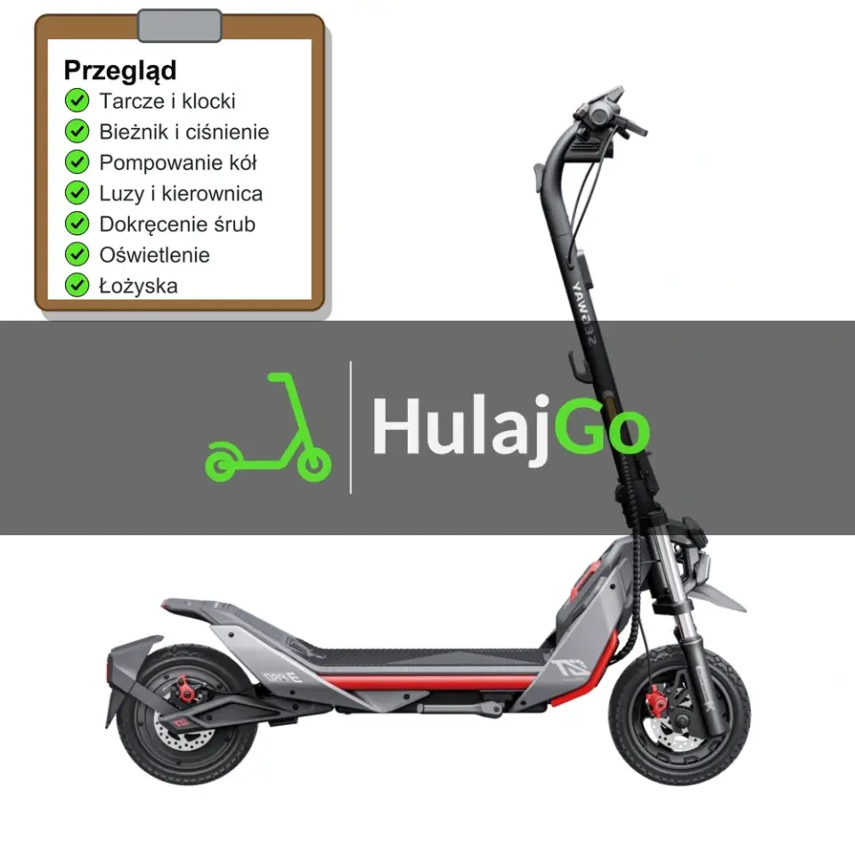 Segway ZT3 Pro - lista kontrolna przeglądu z zaznaczonymi pozycjami (przegląd przed sezonem)