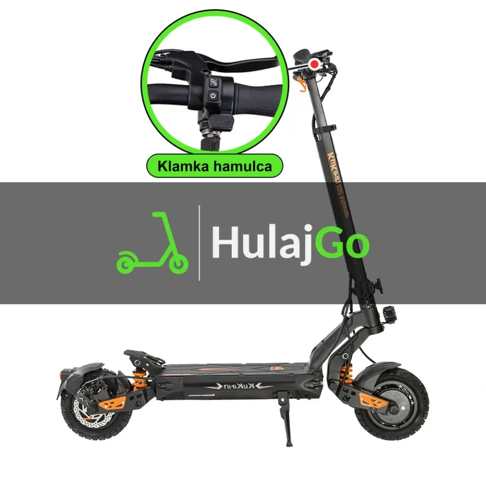Kukirin G2 Master - w powiększeniu klamka hamulca (wymiana klamki hamulca)