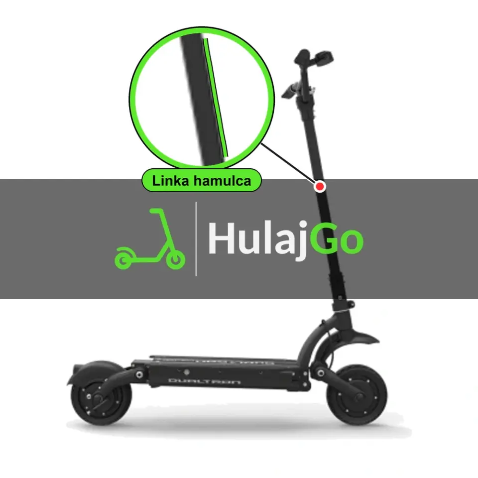 Dualtron Raptor 2 - w powiększeniu linka hamulca (wymiana linki hamulca)