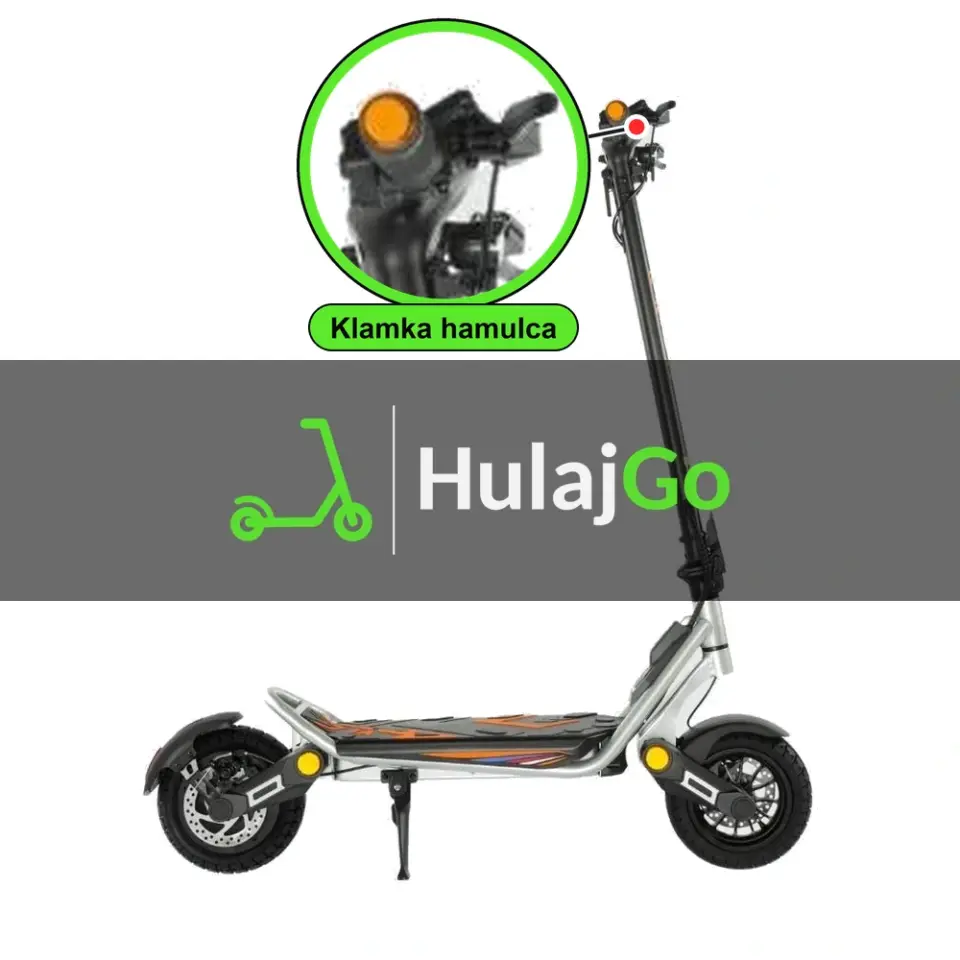 Kukirin A1 - w powiększeniu klamka hamulca (wymiana klamki hamulca)