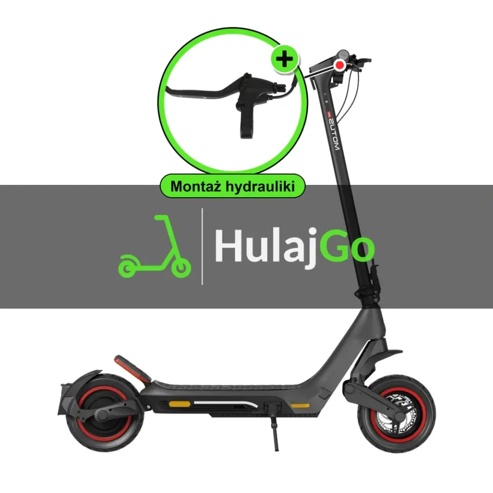 Motus Pro 10 Urban - w powiększeniu klamka hamulca (montaż hamulców hydraulicznych)