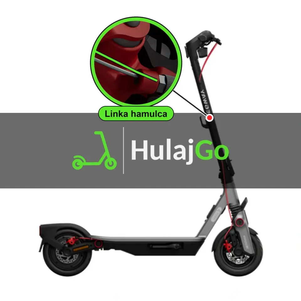 Segway F3 Pro - w powiększeniu linka hamulca (wymiana linki hamulca)