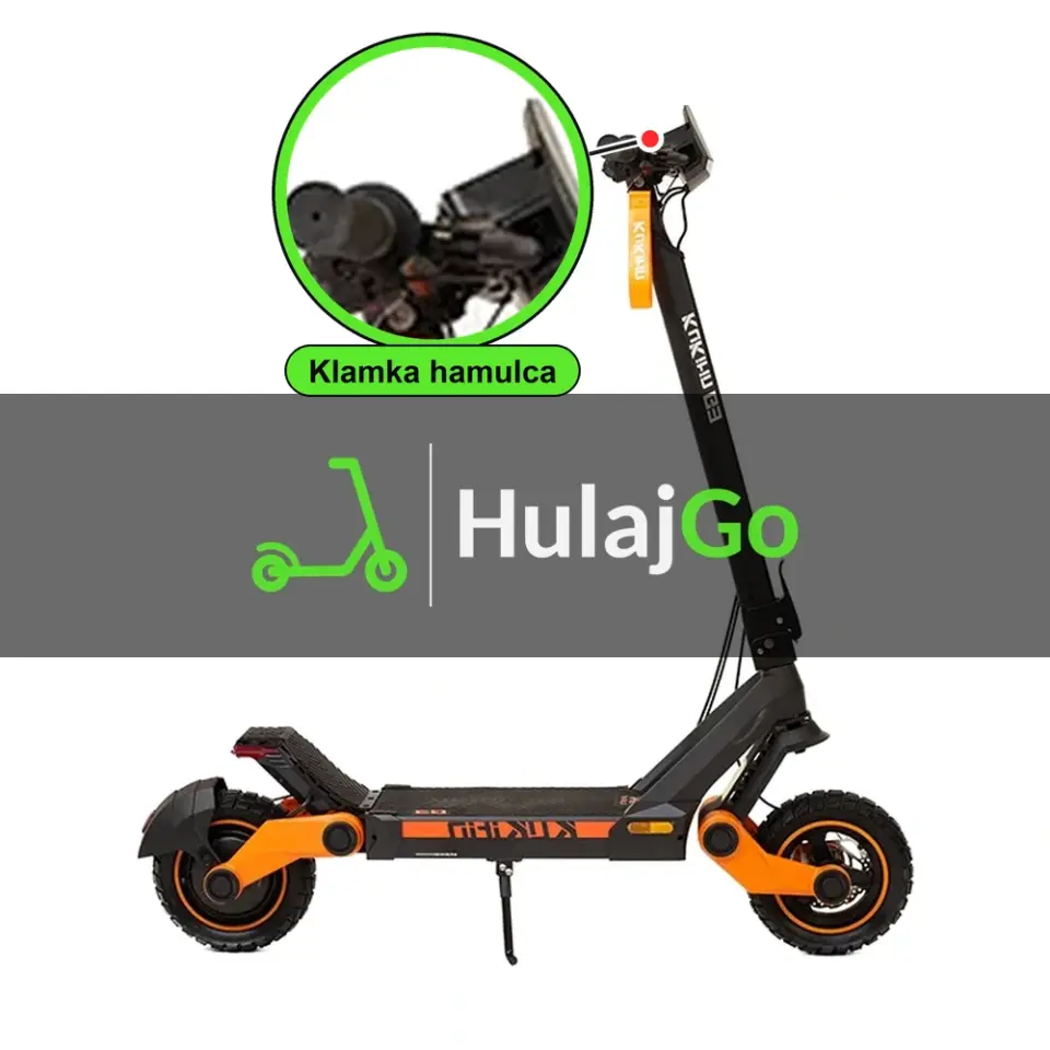 Kukirin G3 - w powiększeniu klamka hamulca (wymiana klamki hamulca)