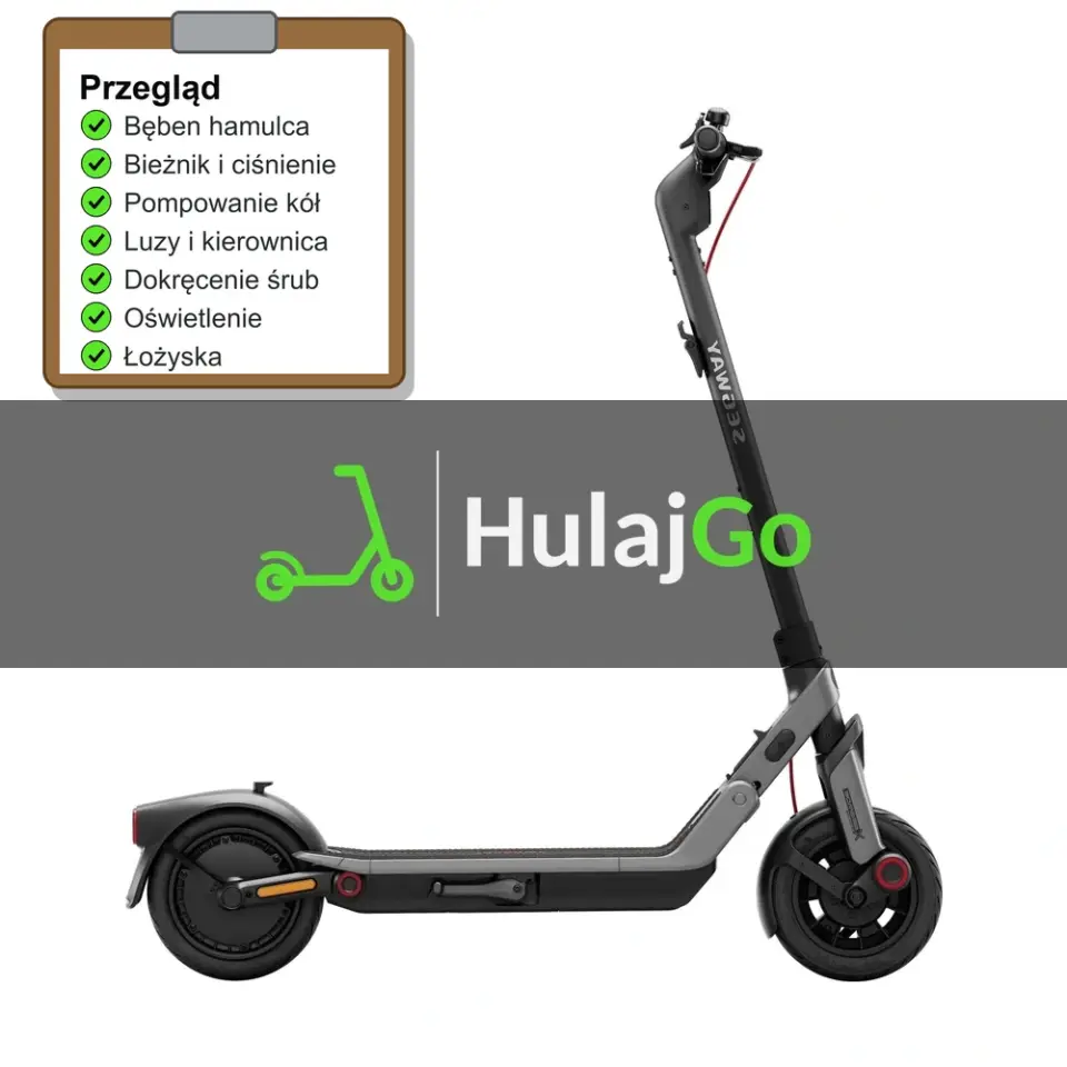 Segway E3 Pro - lista kontrolna przeglądu z zaznaczonymi pozycjami (przegląd przed sezonem)