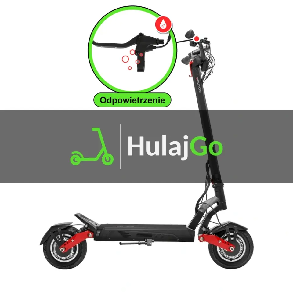 Motus Pro 10 Sport GT 52V - w powiększeniu klamka hamulca hydraulicznego (odpowietrzenie hamulców hydraulicznych)