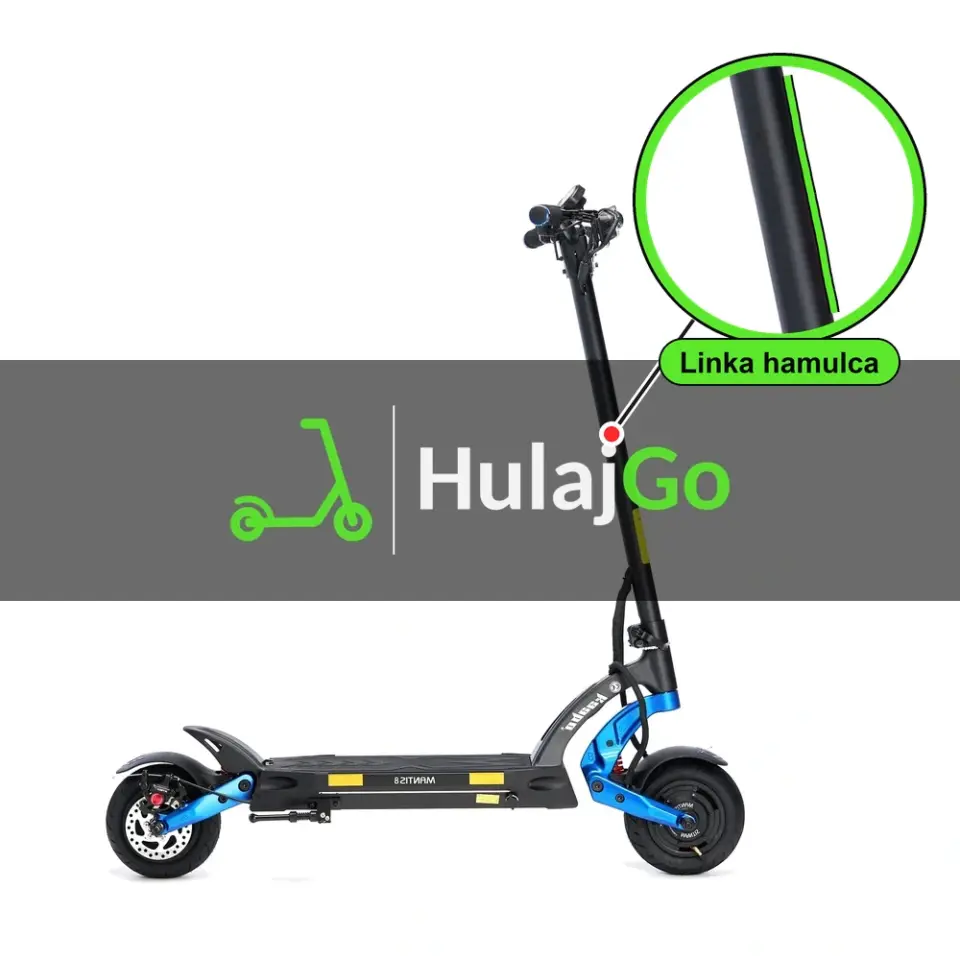 Kaabo Mantis 8 Plus - w powiększeniu linka hamulca (wymiana linki hamulca)