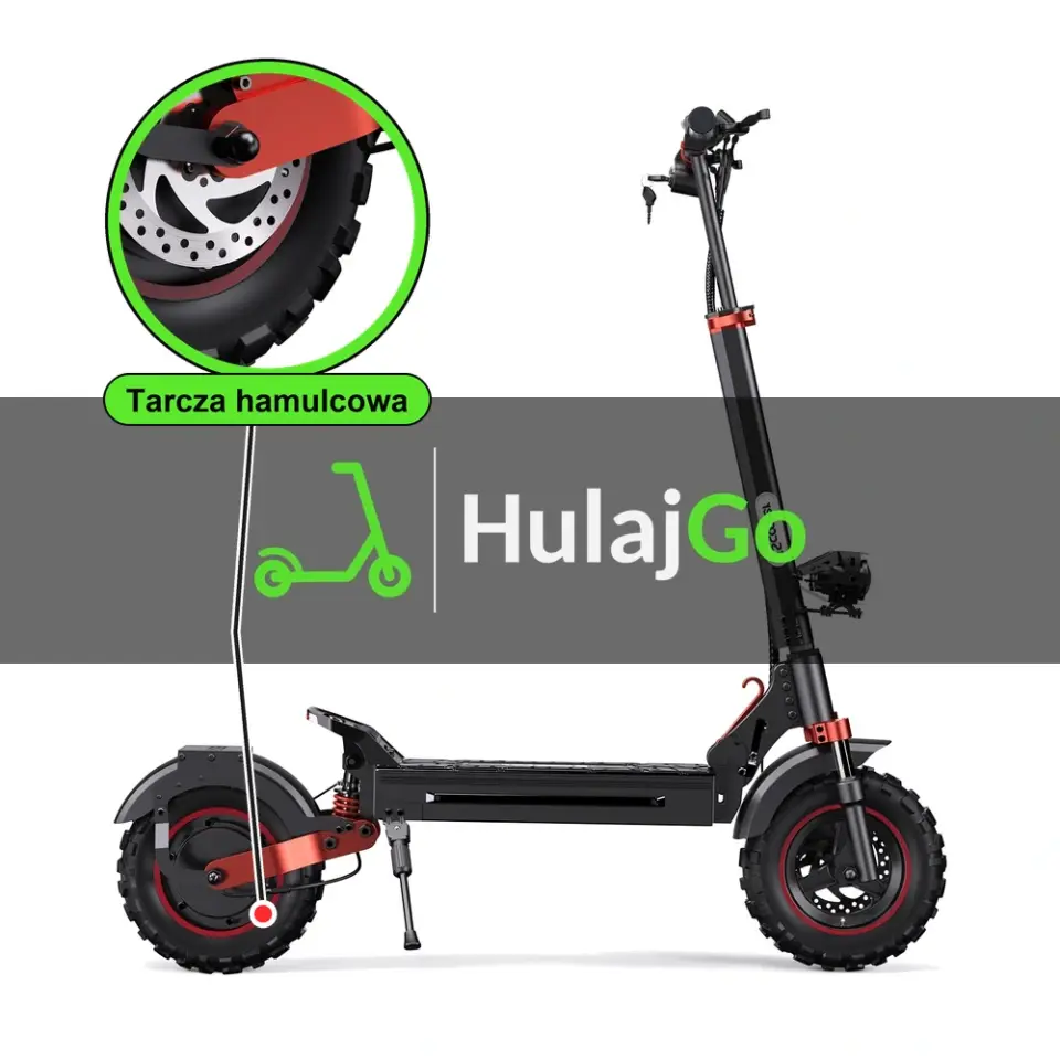 iScooter iX5S - w powiększeniu tarcza hamulcowa (wymiana tarczy hamulcowej)