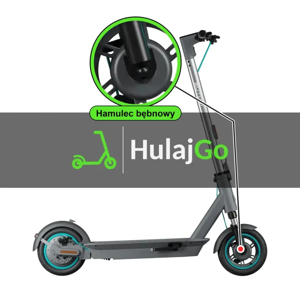 Motus Scooty 10 Plus - w powiększeniu piasta z hamulcem bębnowym (naprawa hamulców bębnowych)