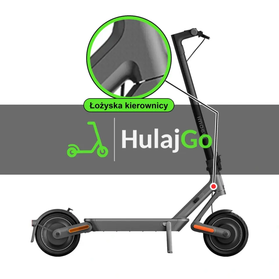 Xiaomi Mi Electric Scooter 4 Ultra - w powiększeniu główka ramy z łożyskami kierownicy (wymiana łożysk kierownicy)