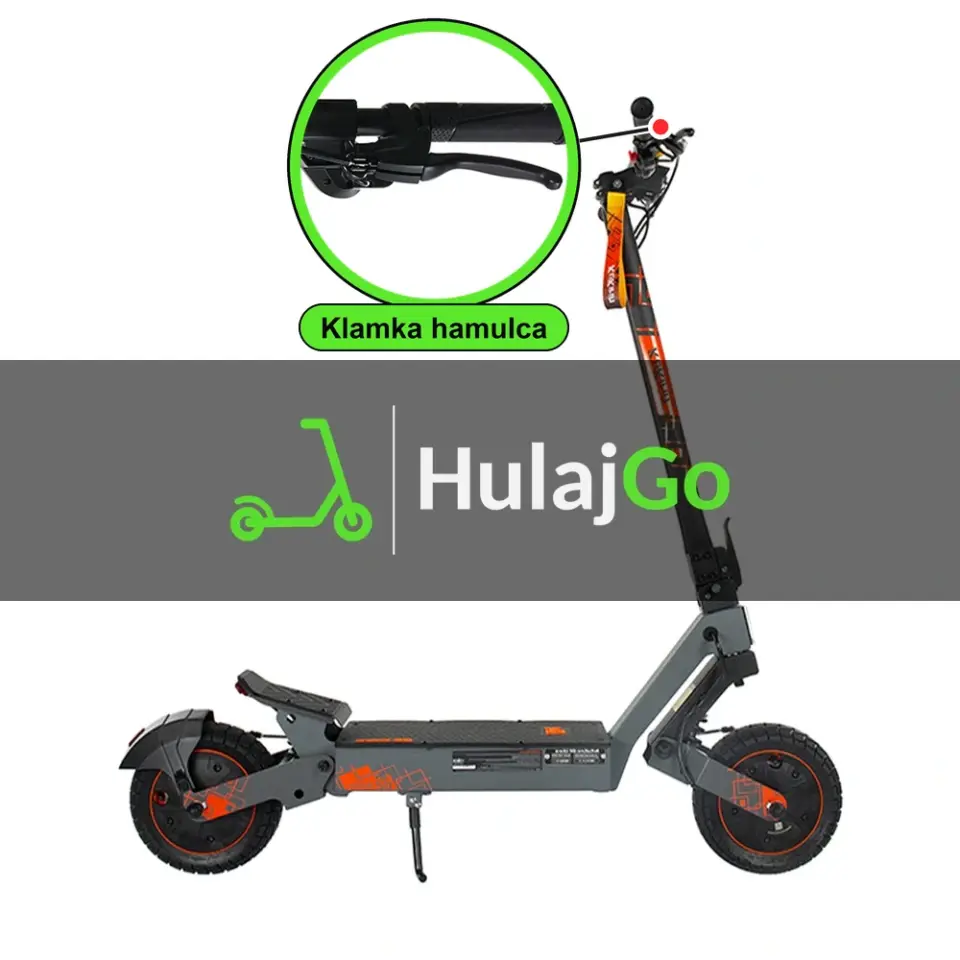 Kukirin G2 Ultra - w powiększeniu klamka hamulca (wymiana klamki hamulca)