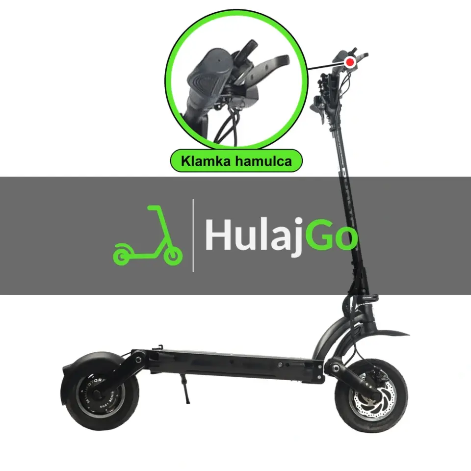 Dualtron Eagle - w powiększeniu klamka hamulca (wymiana klamki hamulca)