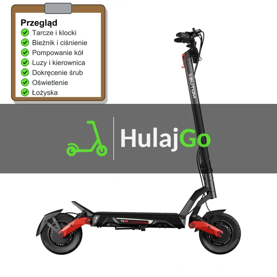 Motus Pro 10 GT - lista kontrolna przeglądu z zaznaczonymi pozycjami (przegląd przed sezonem)