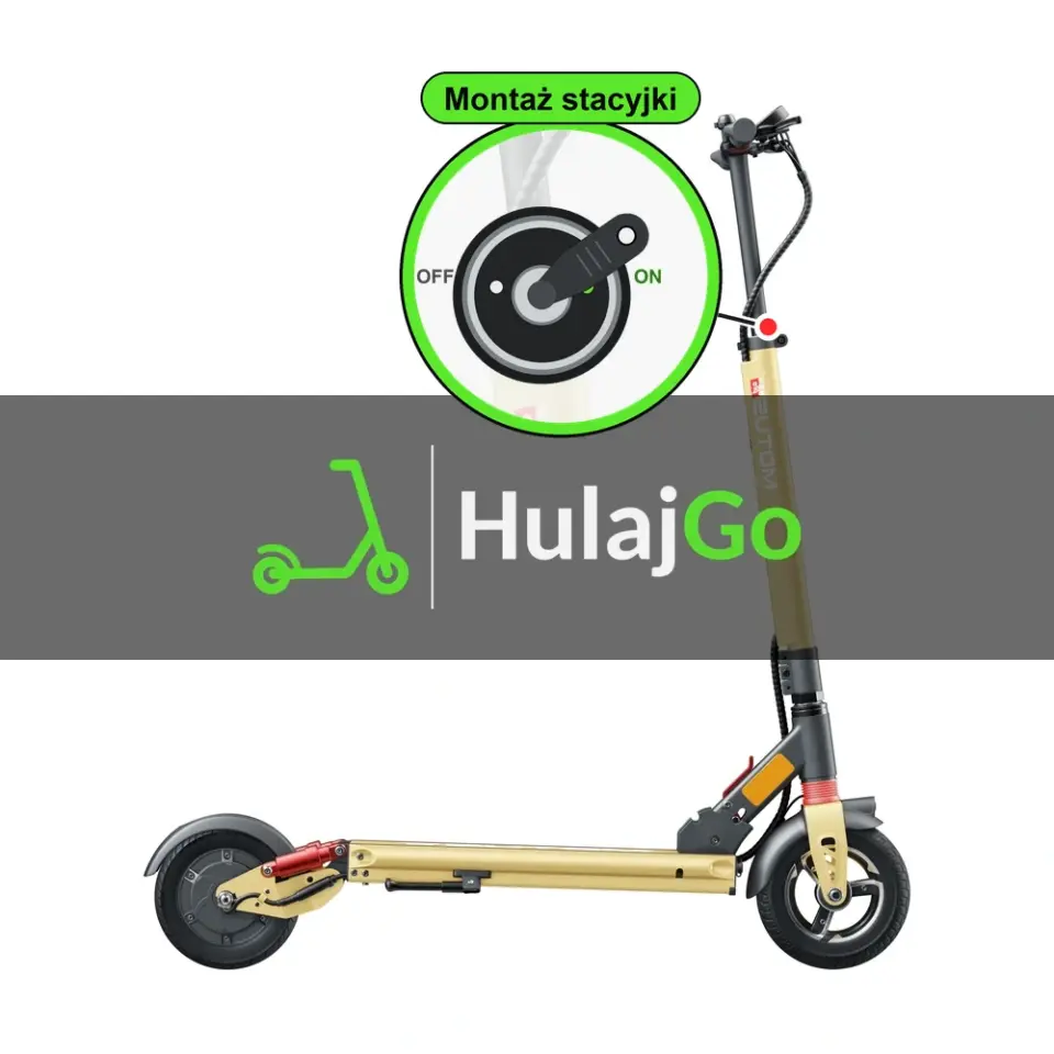 Motus Bella Ride - w powiększeniu stacyjka z kluczykiem na kolumnie kierownicy (montaż stacyjki)