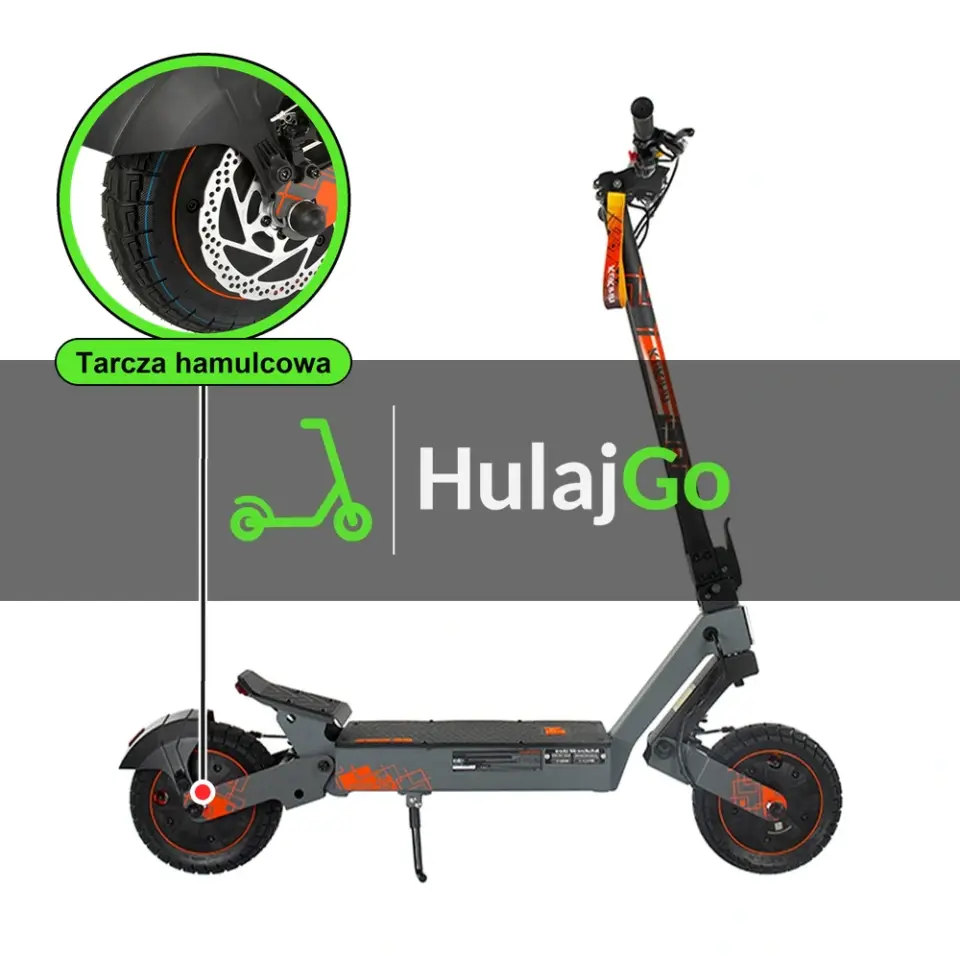 Kukirin G2 Ultra - w powiększeniu tarcza hamulcowa (wymiana tarczy hamulcowej)