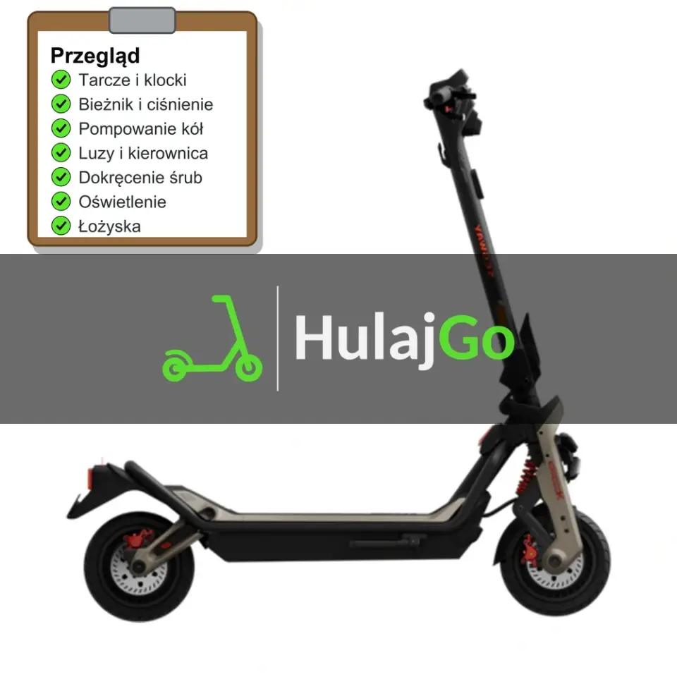 Segway GT3 Pro - lista kontrolna przeglądu z zaznaczonymi pozycjami (przegląd przed sezonem)