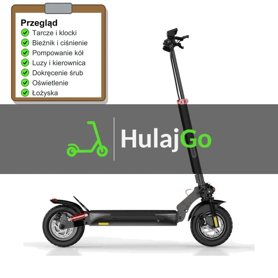 iScooter iX4 - lista kontrolna przeglądu z zaznaczonymi pozycjami (przegląd przed sezonem)