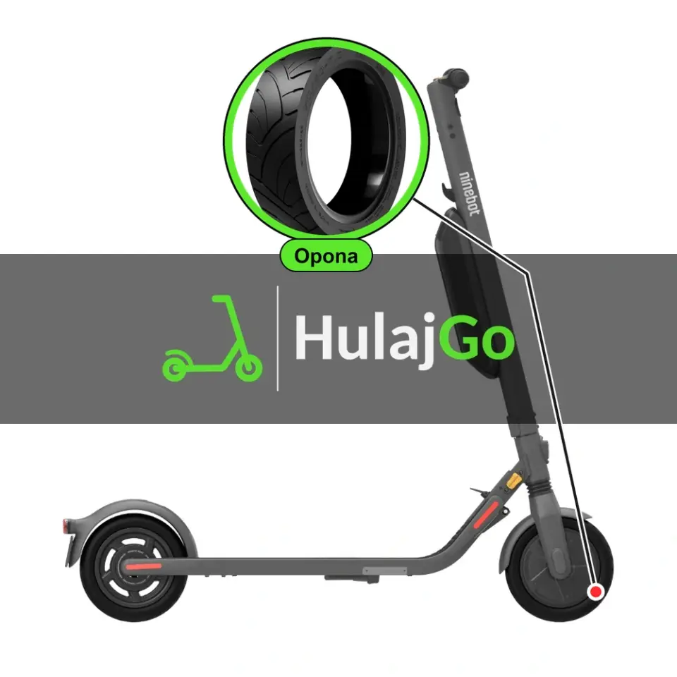 Segway E45 - w powiększeniu bieżnik opony (wymiana opony)