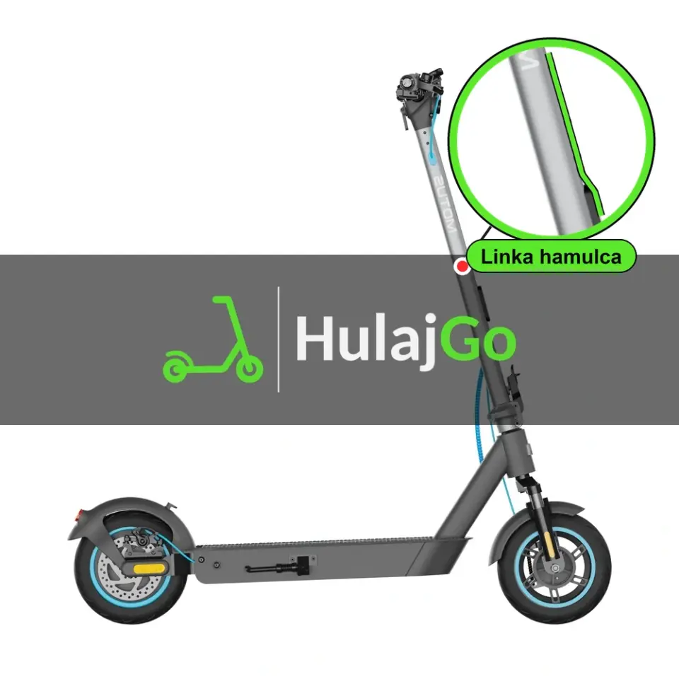 Motus Scooty 10 Pro - w powiększeniu linka hamulca (wymiana linki hamulca)