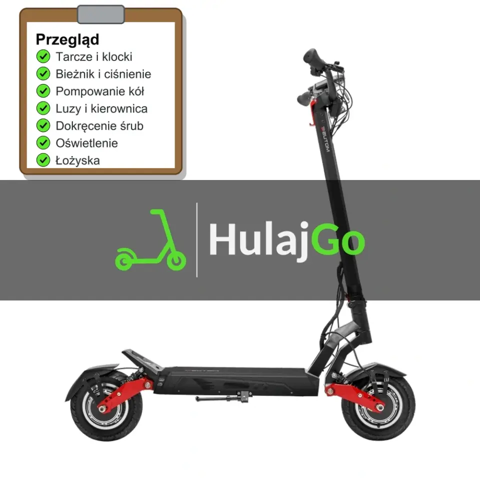 Motus Pro 10 Sport GT 52V - lista kontrolna przeglądu z zaznaczonymi pozycjami (przegląd przed sezonem)
