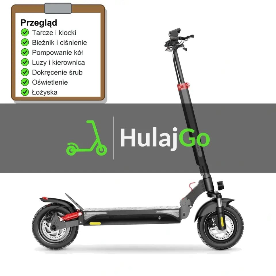 iScooter iX3 - lista kontrolna przeglądu z zaznaczonymi pozycjami (przegląd przed sezonem)