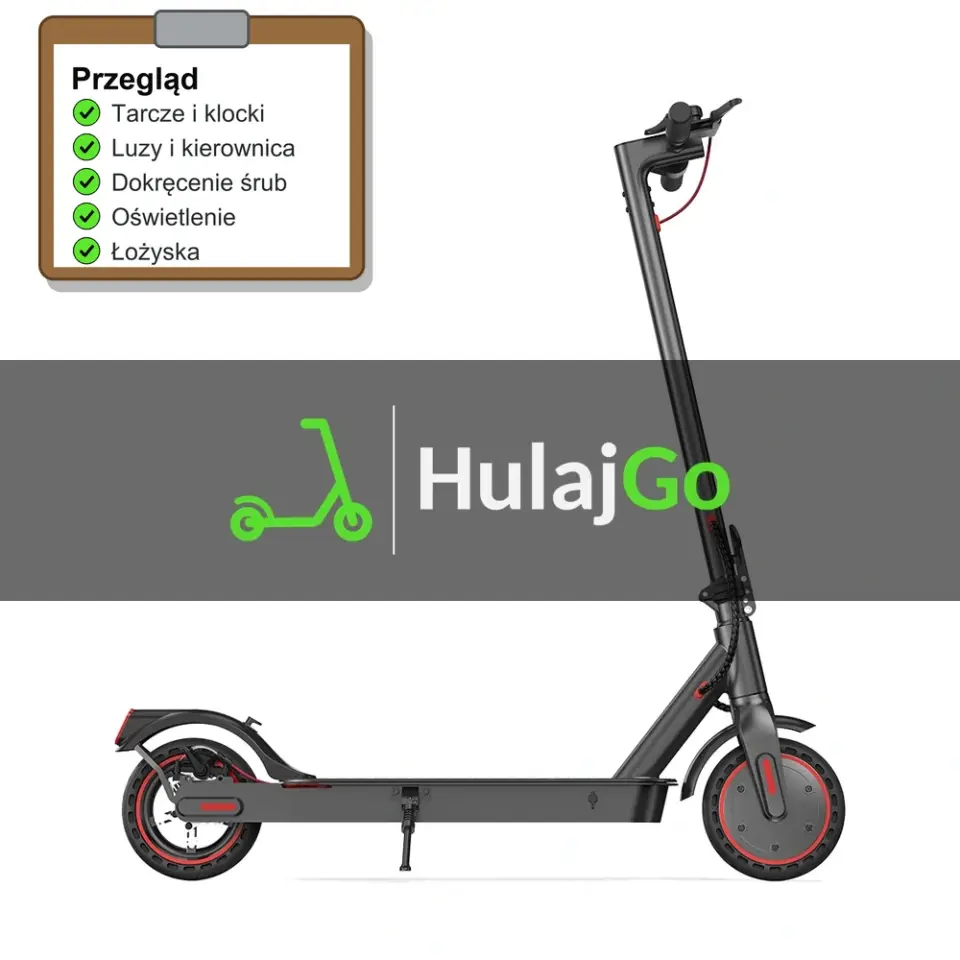iScooter i9 - lista kontrolna przeglądu z zaznaczonymi pozycjami (przegląd przed sezonem)