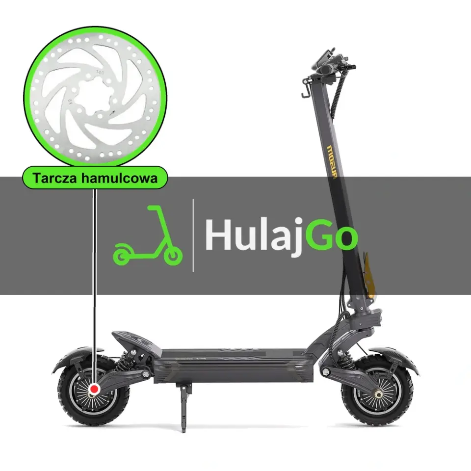 Ausom F1 Max - w powiększeniu tarcza hamulcowa (wymiana tarczy hamulcowej)
