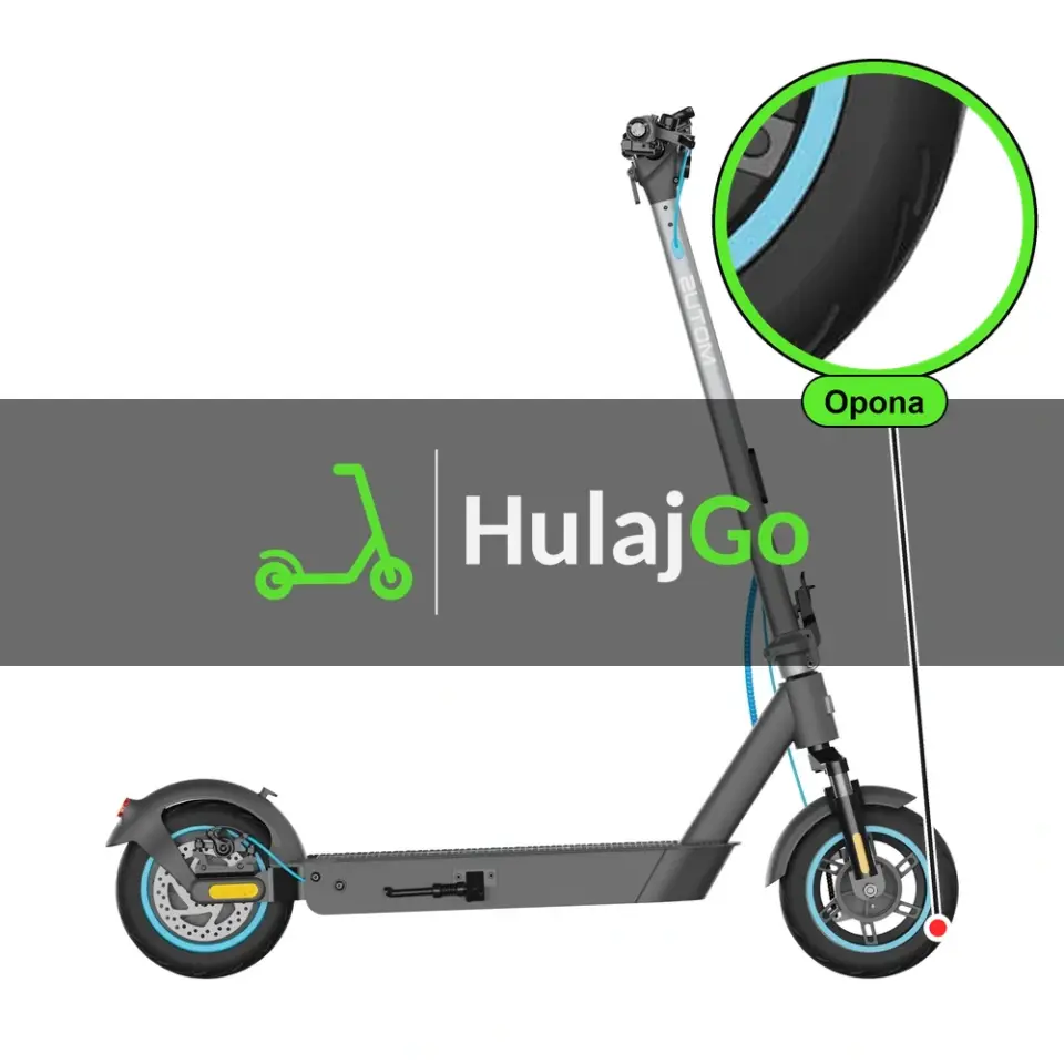 Motus Scooty 10 Pro - w powiększeniu bieżnik opony (wymiana opony)