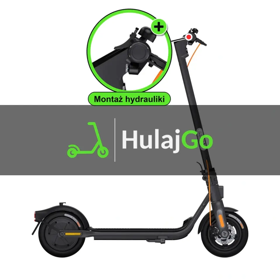 Segway F2 Plus - w powiększeniu klamka hamulca (montaż hamulców hydraulicznych)