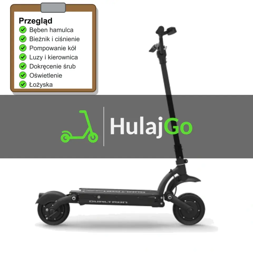 Dualtron Raptor 2 - lista kontrolna przeglądu z zaznaczonymi pozycjami (przegląd przed sezonem)
