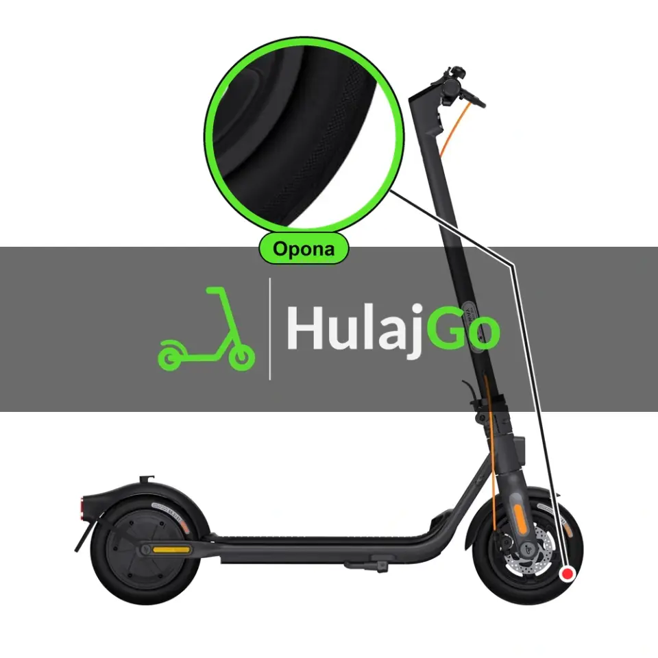 Segway F2 Plus - w powiększeniu bieżnik opony (wymiana opony)