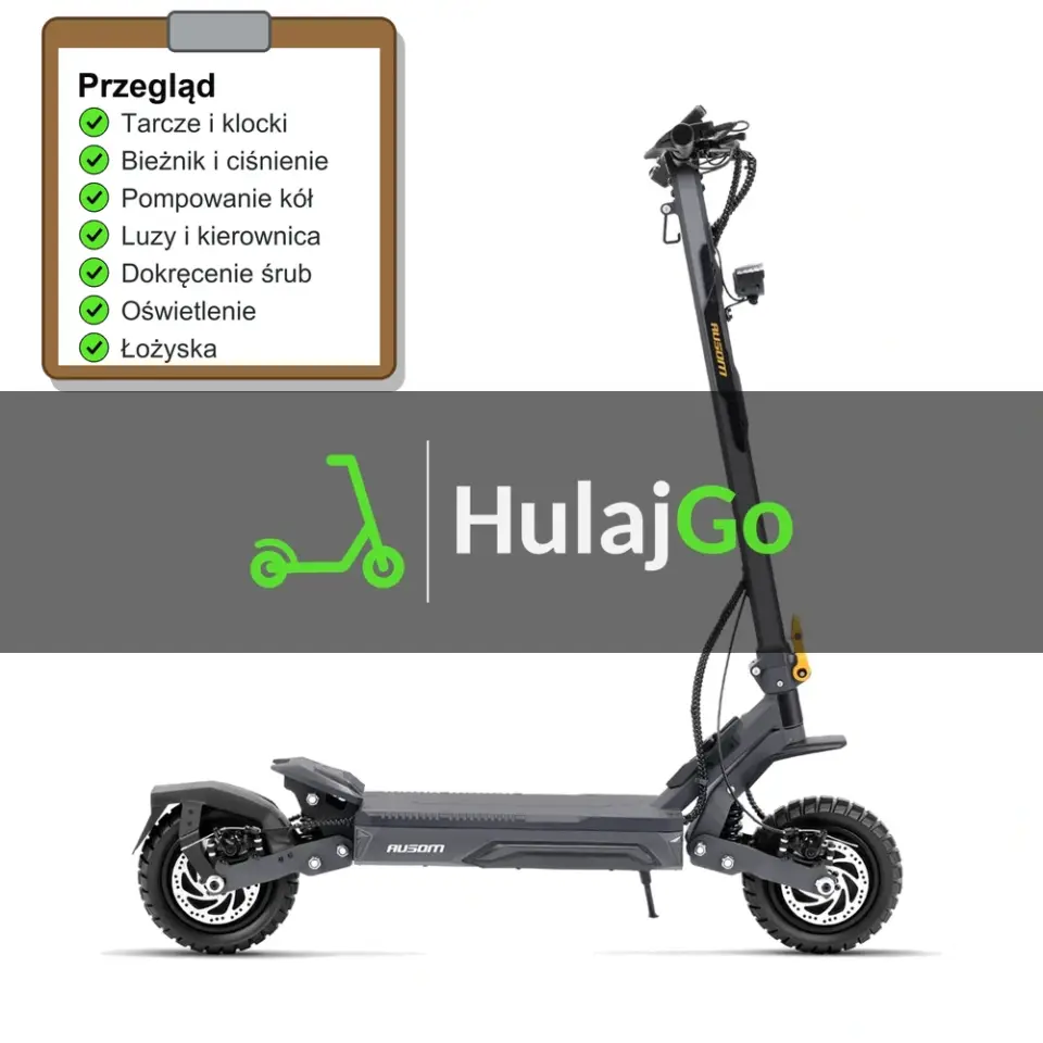 Ausom Gosoul 2 Pro - lista kontrolna przeglądu z zaznaczonymi pozycjami (przegląd przed sezonem)