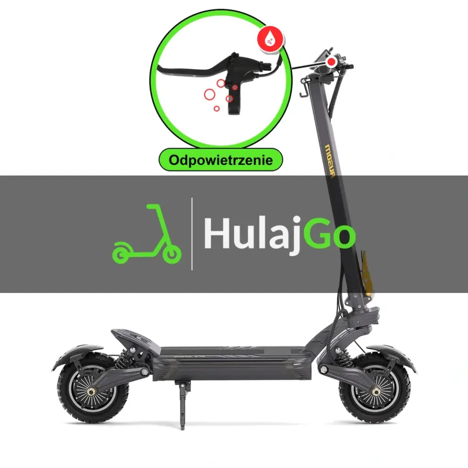Ausom F1 Max - w powiększeniu klamka hamulca hydraulicznego (odpowietrzenie hamulców hydraulicznych)
