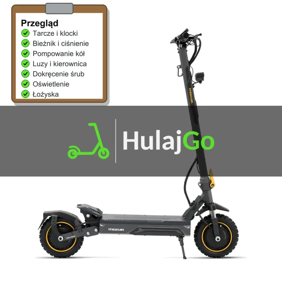 Ausom K20 Pro - lista kontrolna przeglądu z zaznaczonymi pozycjami (przegląd przed sezonem)